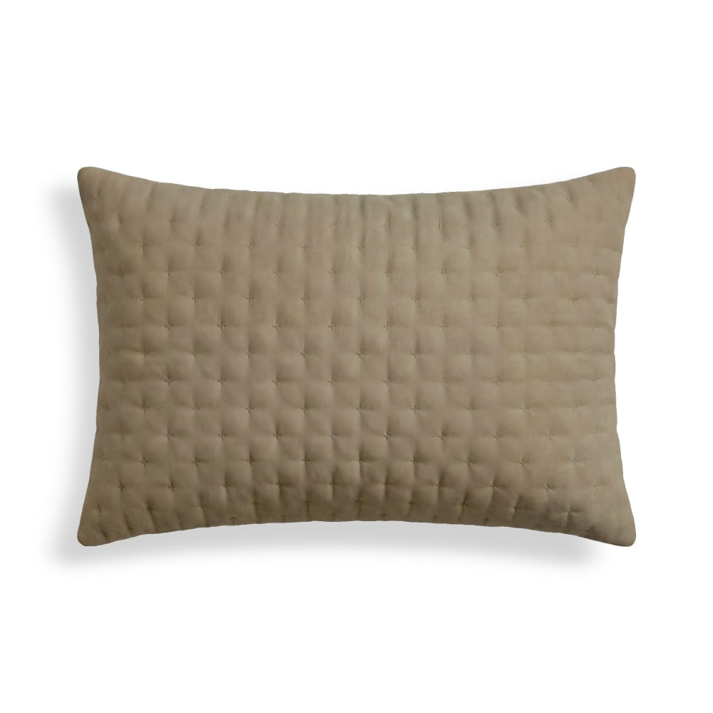 Taie d’oreiller unie matelassée marron 50x80 cm