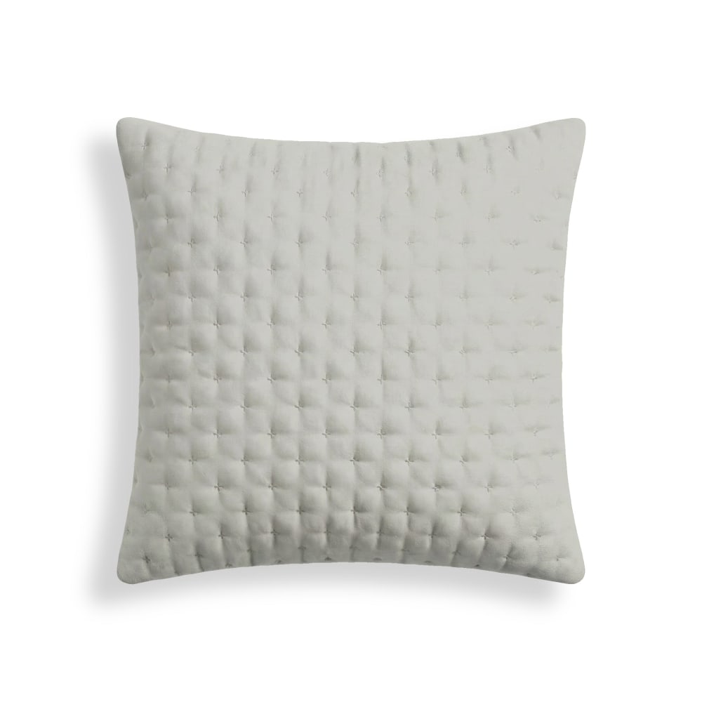 Taie d’oreiller unie matelassée gris argenté 65x65 cm