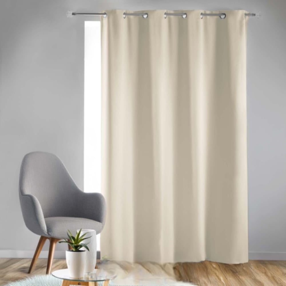 Rideau occultant et isolant uni ivoire 135 x 280 cm