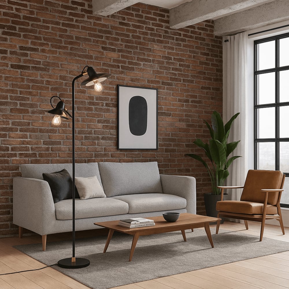 Lampadaire en acier noir — vue 3