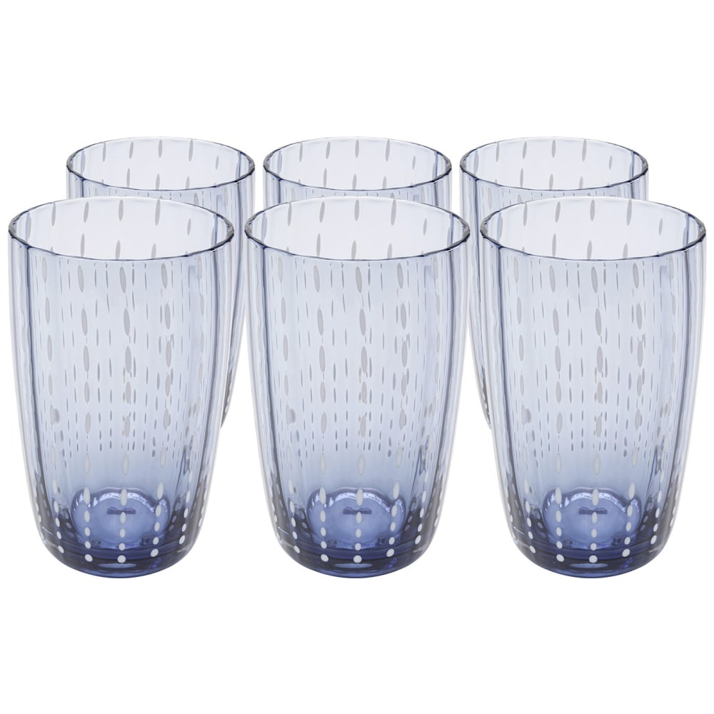 Lot de 6 - verre à eau en verre bleu Lot de 6 - verre à eau en verre bleu