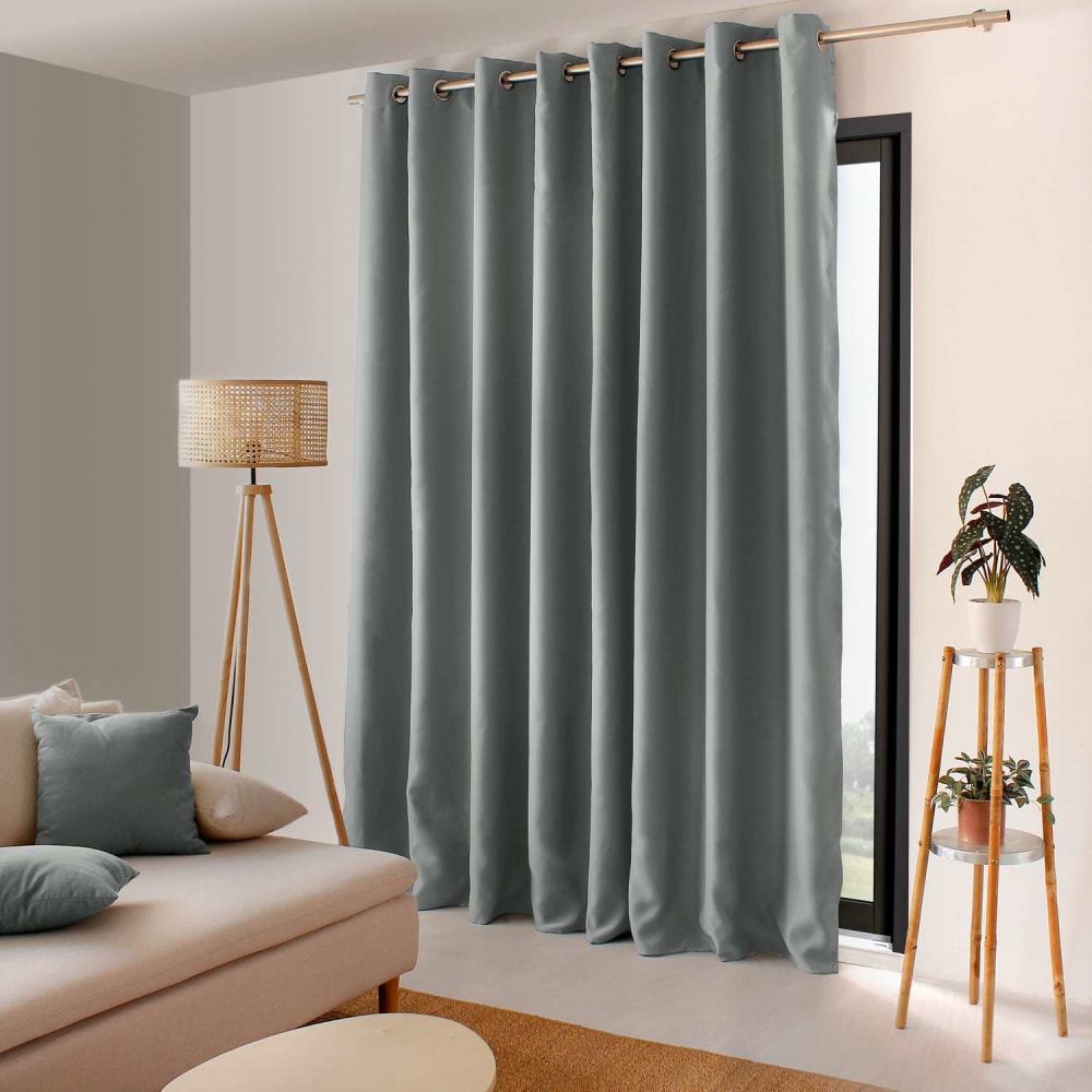 Rideau occultant grande largeur gris - 240 x 300 cm