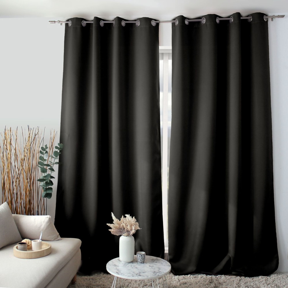 Rideau occultant ignifugé noir 140 x 260 cm