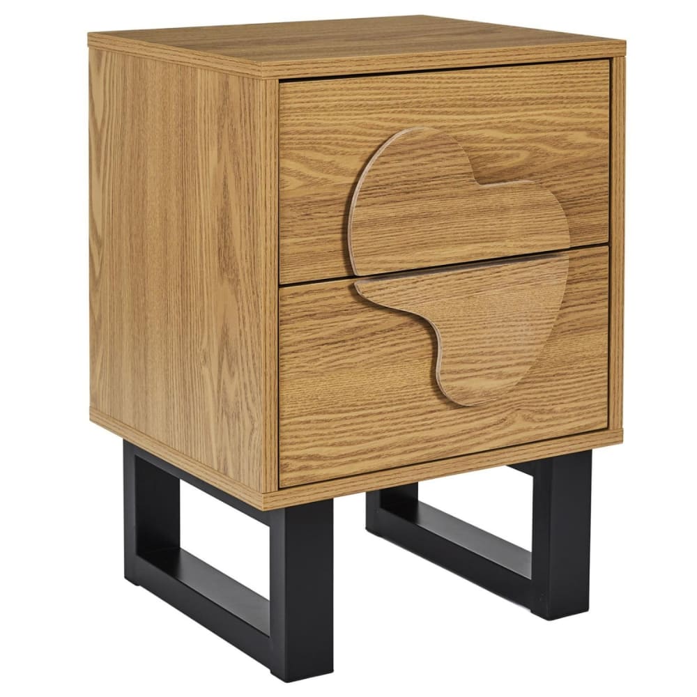 Table de chevet 2 tiroirs Beige