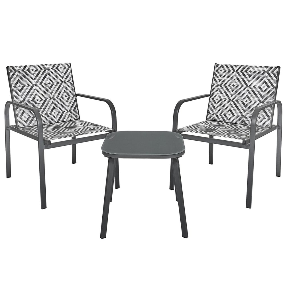 Salon de jardin en aluminium et texaline 2 places Gris