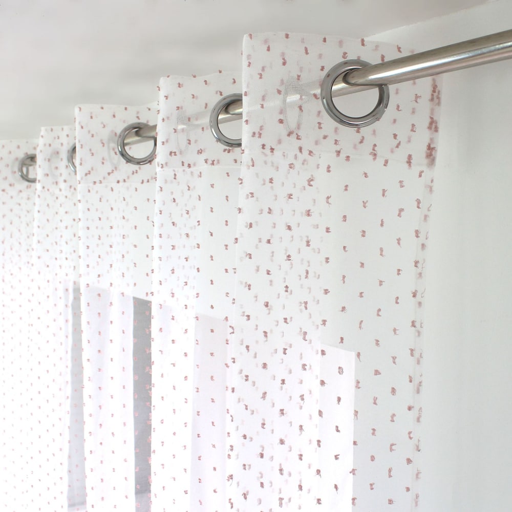 Voilagetis en organza blanc et rose 140 x 240 cm — vue 4