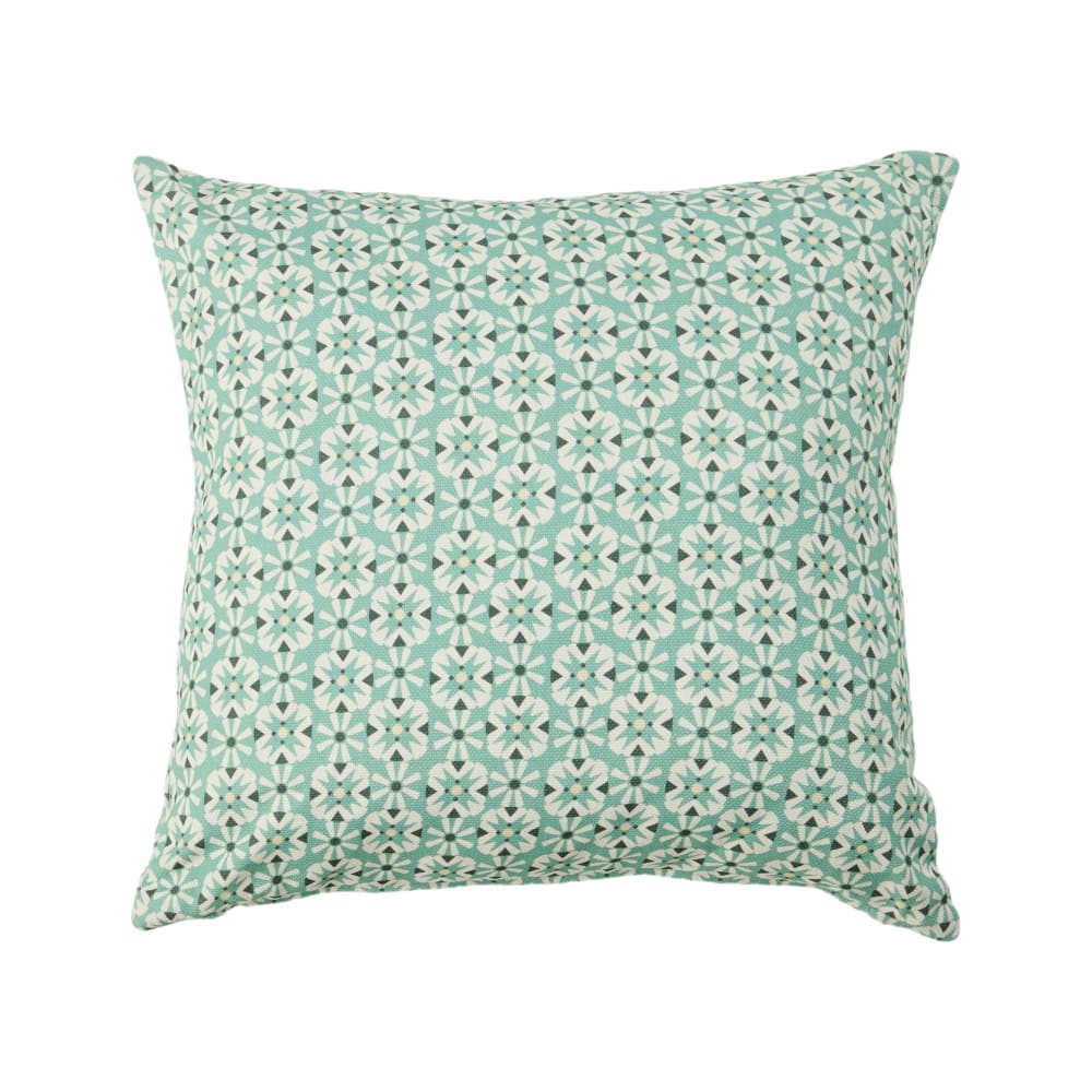 Coussin housse 100% coton vert d'eau 45 x 45 cm