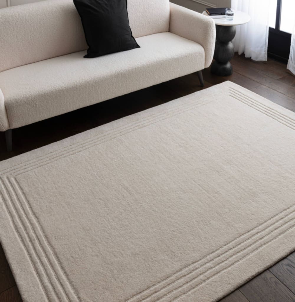 Novatrend Moderner Teppich für Wohnzimmer Weiß 200x290 cm style modern Weiß Wolle