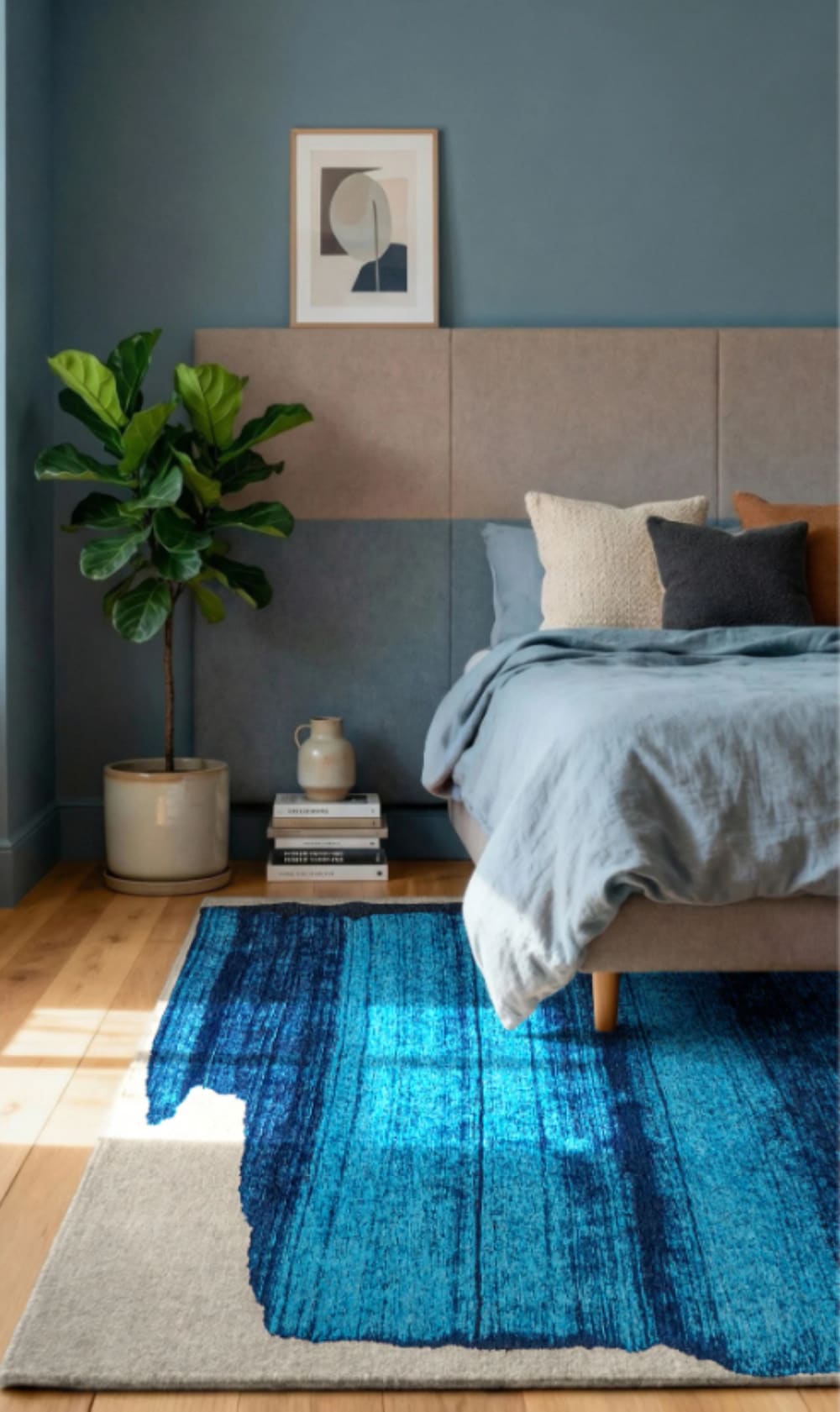 Novatrend Moderner flachgewebter Teppich Blau 140x200 cm style modern Blau Pes - Polyester
