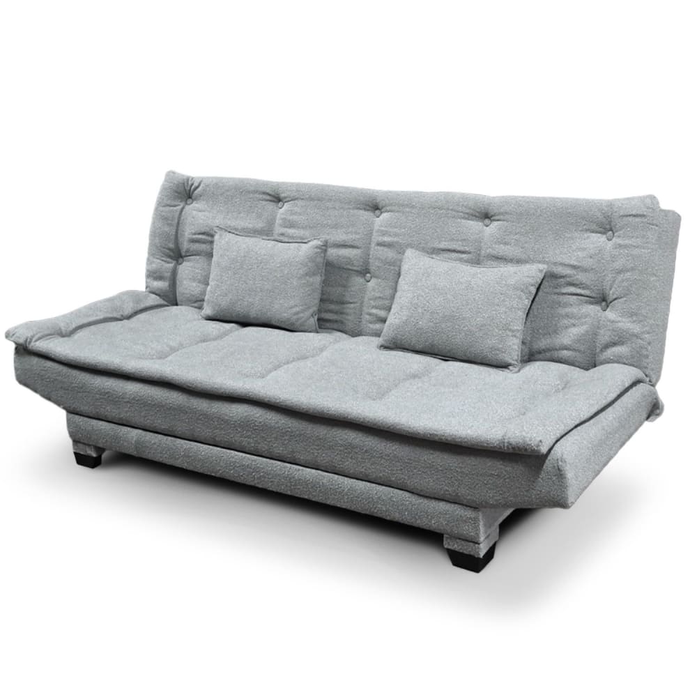 Canapé convertible 3 places tissu texturé gris