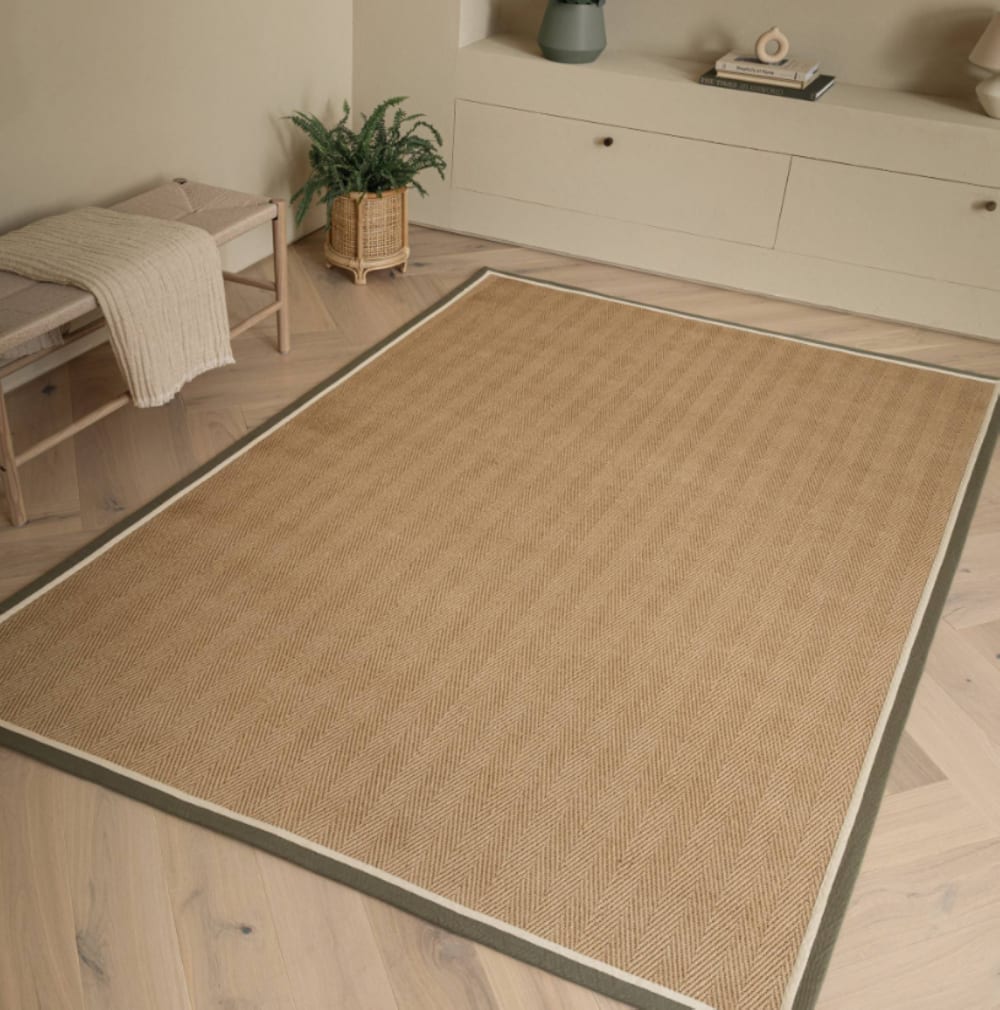 Tapis chambre et salon en jute moderne vert 160x230 cm — vue 4