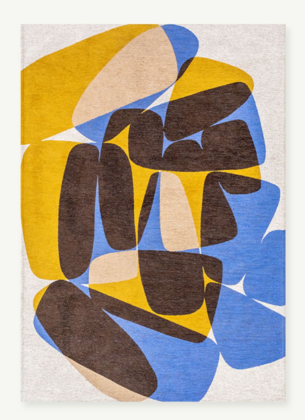 Tapis moderne tissé plat ROCKY Jaune 240x340 cm