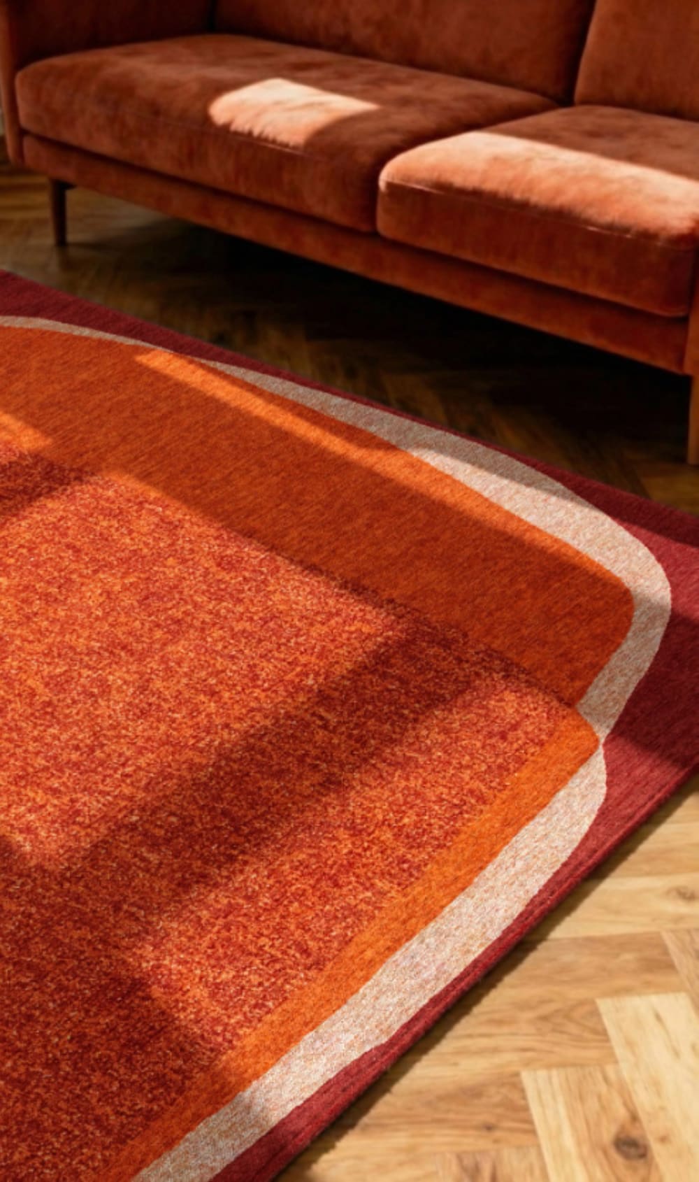 Novatrend Moderner flachgewebter Teppich Orange 240x340 cm style modern orange Pes - Polyester
