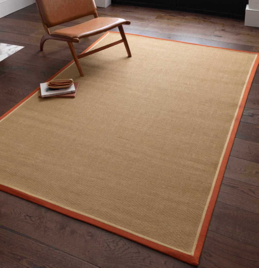 Tapis chambre et salon en jute moderne orange 160x230 cm — vue 3