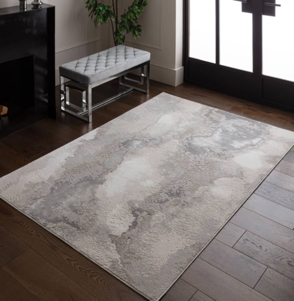 Novatrend Moderner Teppich für Wohnzimmer Grau 200x290 cm style modern Grau Pp - Polypropylen