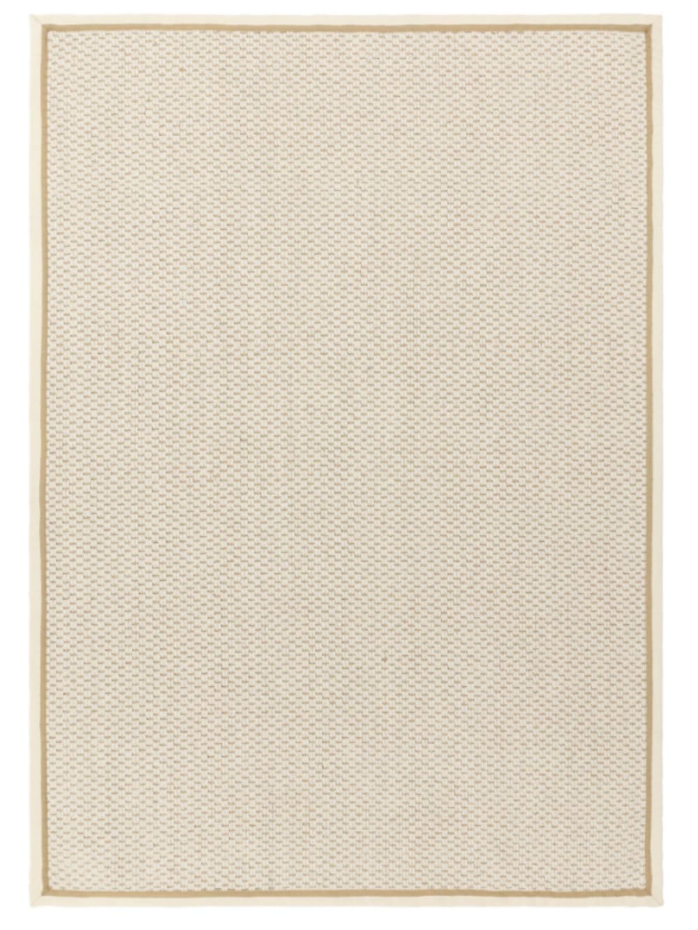 Tapis de salon moderne laine et jute  Blanc 160x230 cm