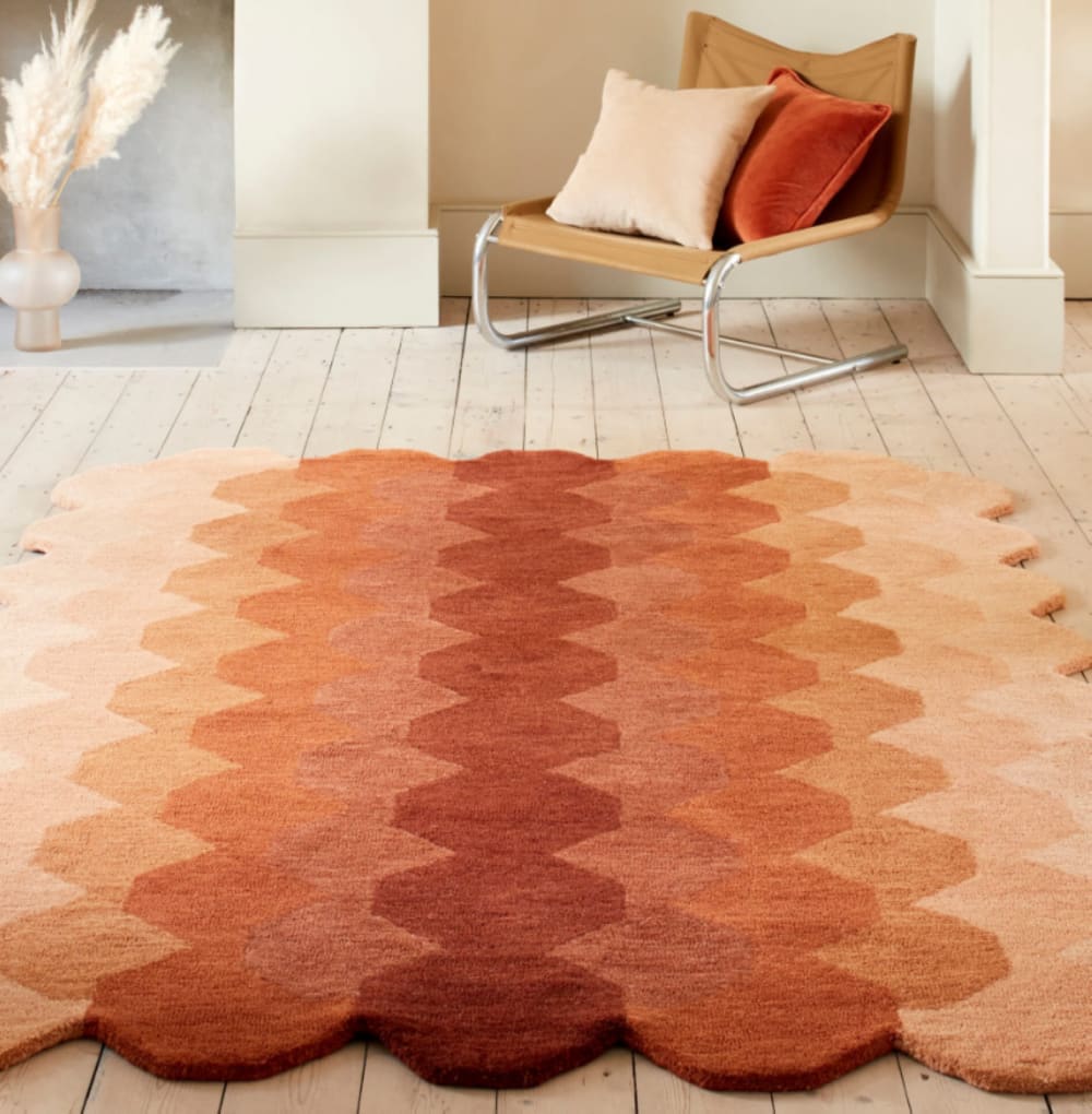 Novatrend Moderner handgetufteter Wollteppich Orange 200x290 cm style modern orange Wolle