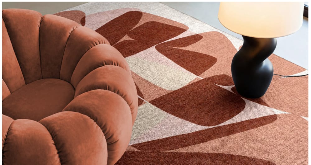 Novatrend Moderner flachgewebter Teppich ROCKY Rosa 240x340 cm style modern Rosa Pes - Polyester