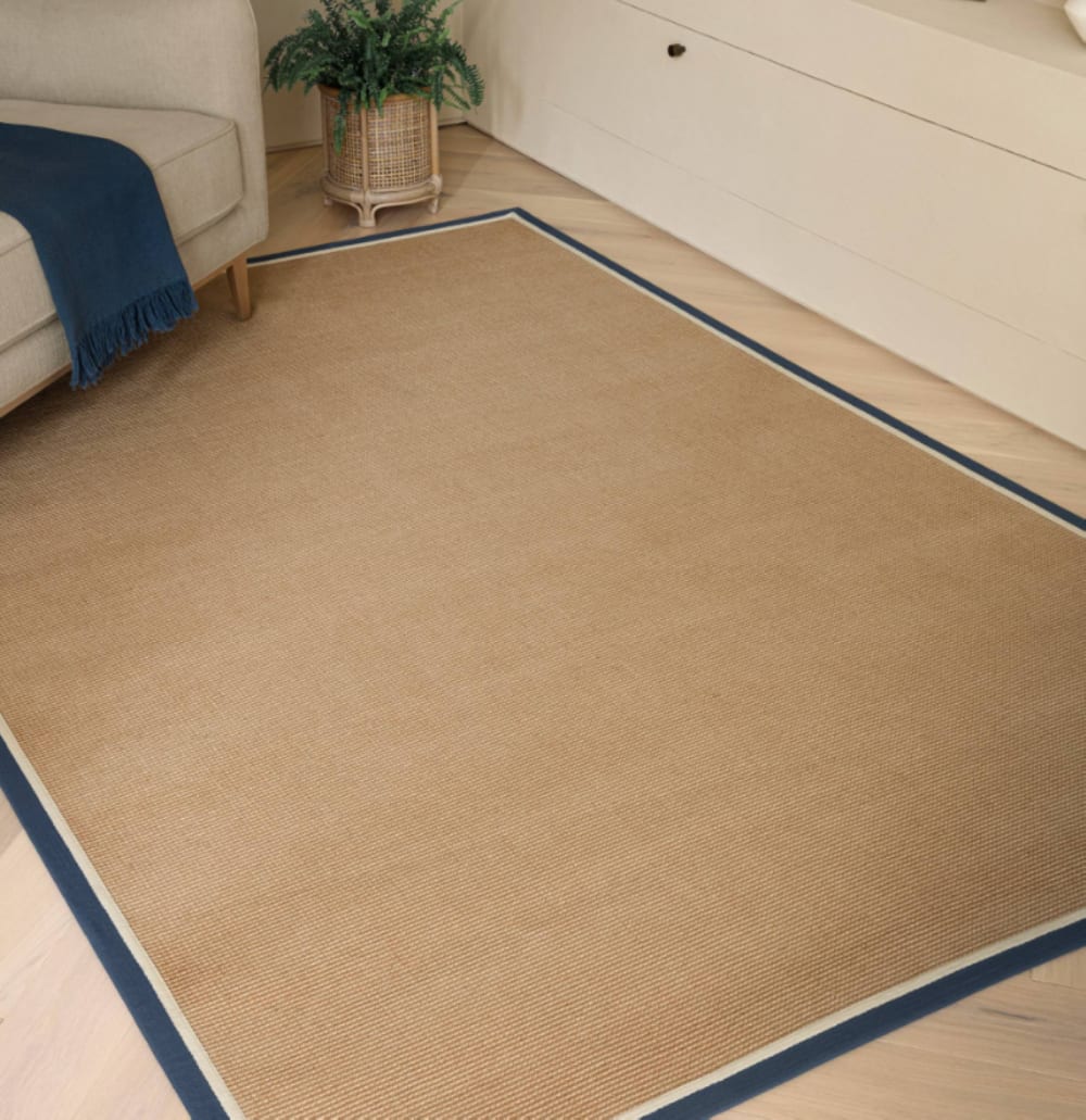 Tapis chambre et salon en jute moderne bleu 160x230 cm — vue 3