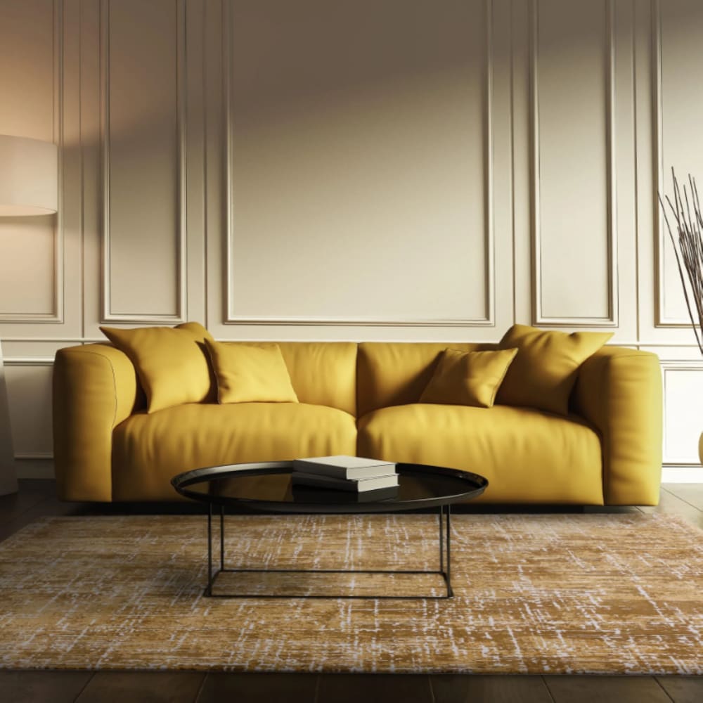Novatrend Moderner Teppich für Wohnzimmer Gelb 200x290 cm style modern Gelb Pp - Polypropylen