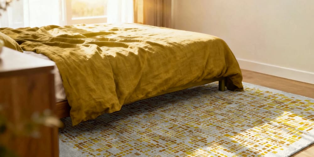 Novatrend Moderner flachgewebter Teppich Gelb 240x340 cm style modern Gelb Pes - Polyester