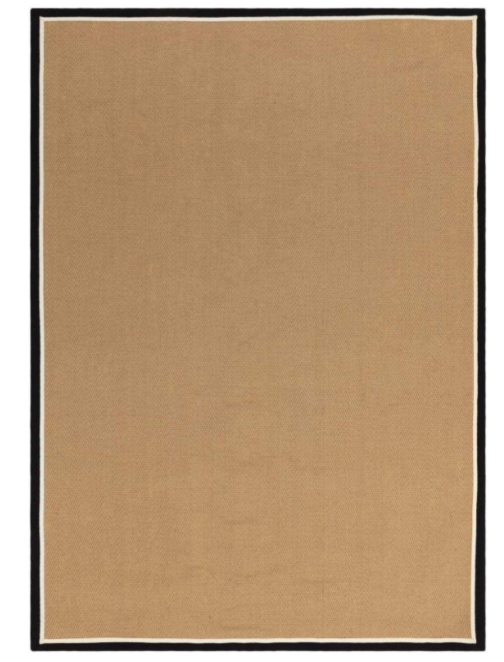 Moderner Jute-Teppich für Wohnzimmer Schwarz 160x230 cm -