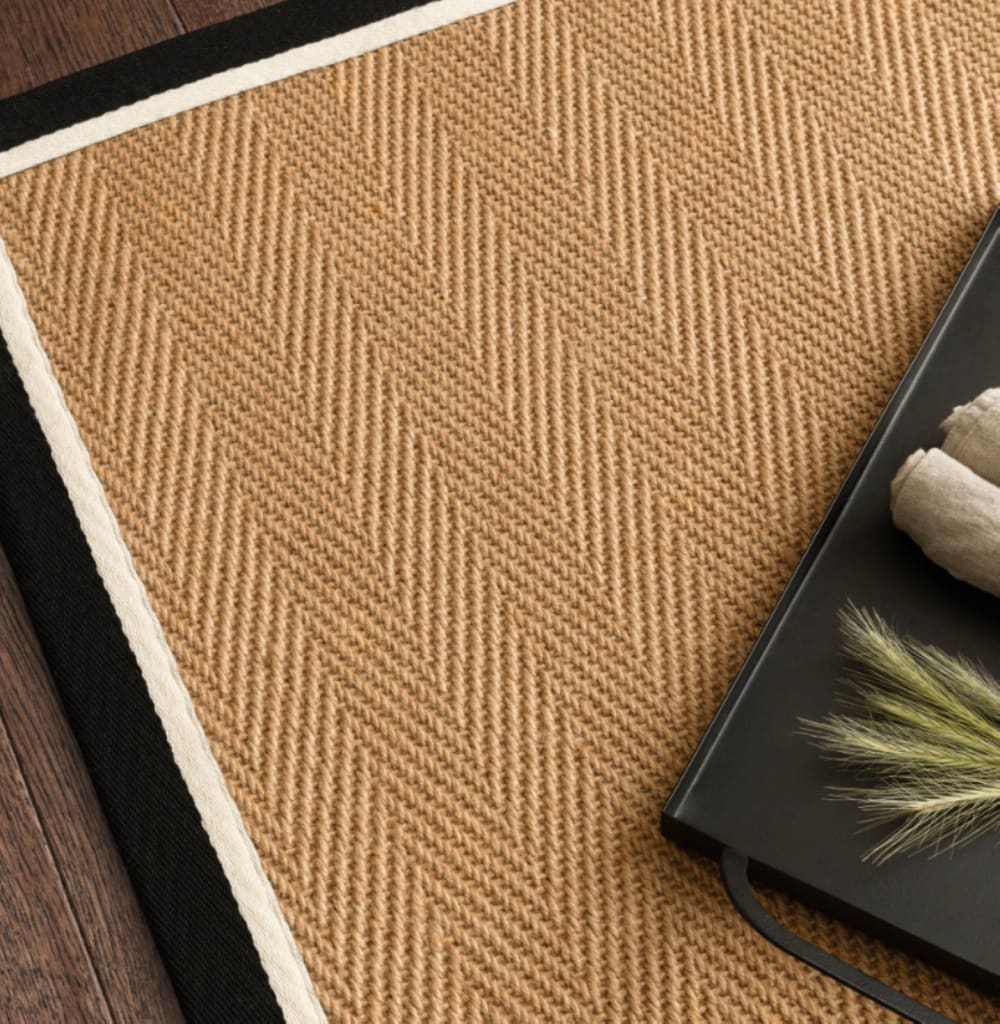 Tapis chambre et salon en jute moderne noir 160x230 cm — vue 3