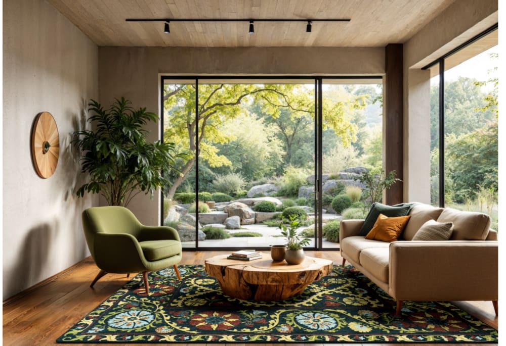 Tapis style orient tissé plat  Noir 170x240 cm