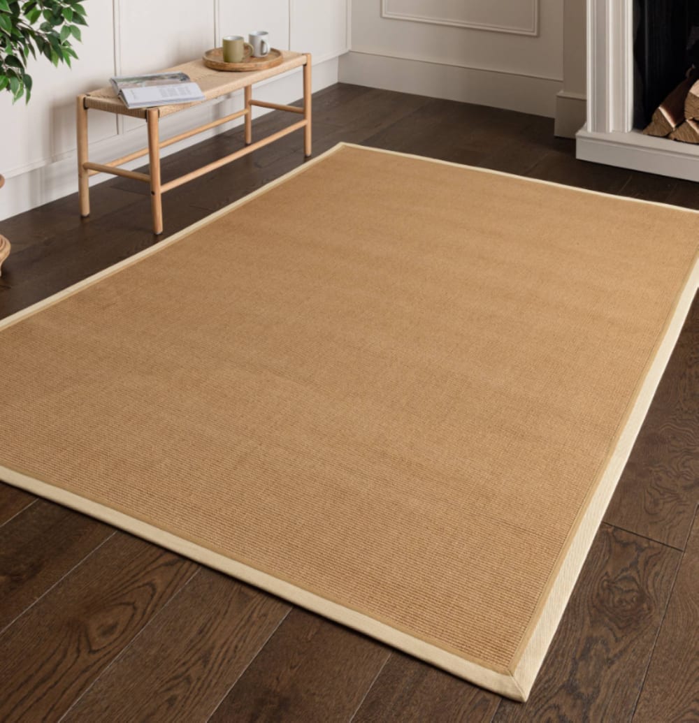 Tapis chambre et salon en jute moderne blanc 160x230 cm — vue 3