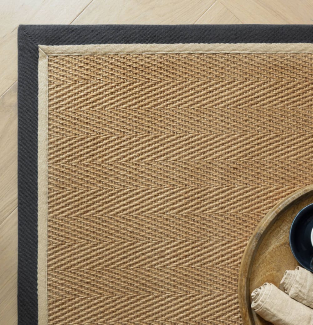 Tapis chambre et salon en jute moderne gris 160x230 cm — vue 3