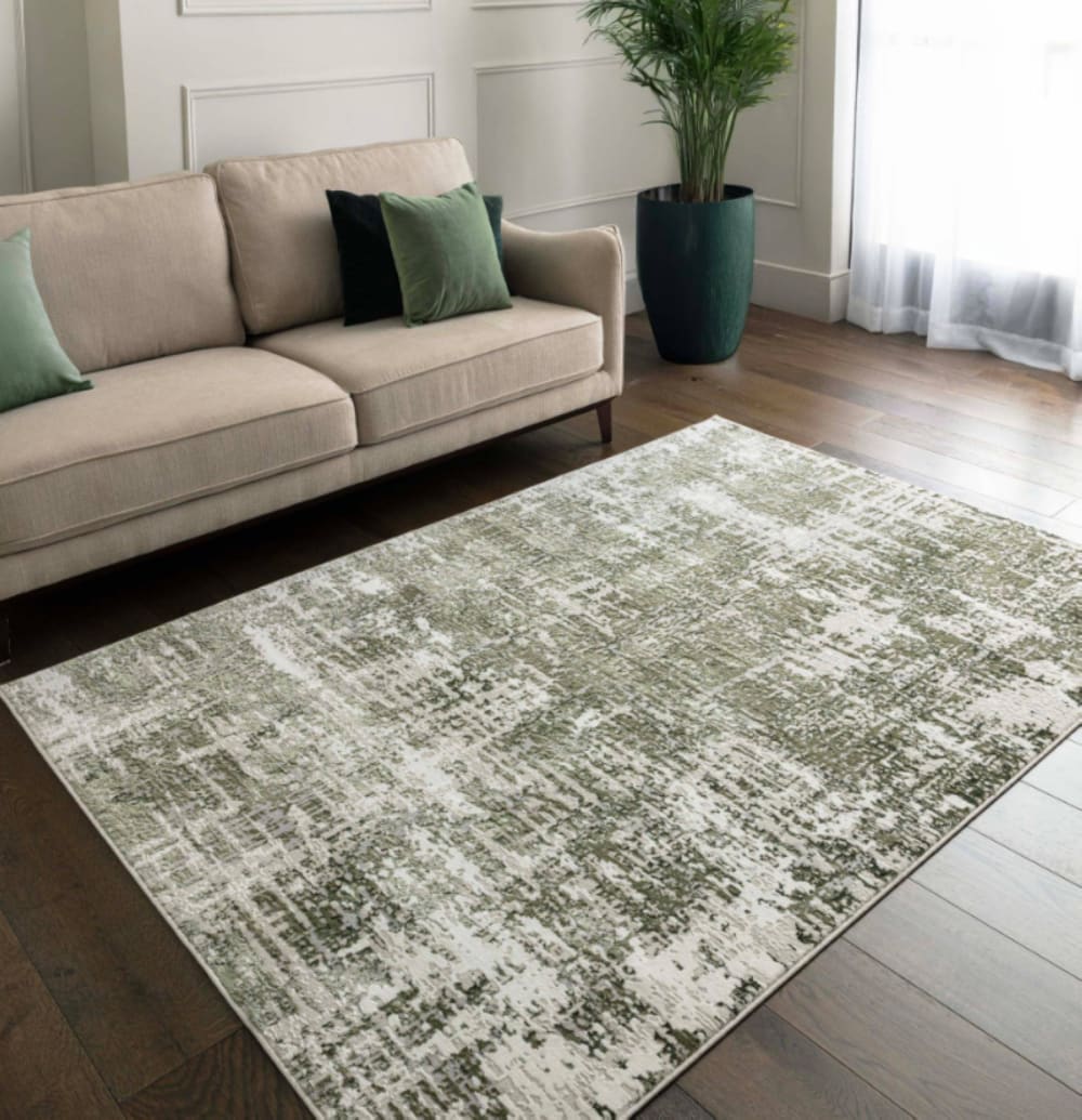 Novatrend Flachgewebter moderner Teppich Grün 160x230 cm style modern Grün Pp - Polypropylen