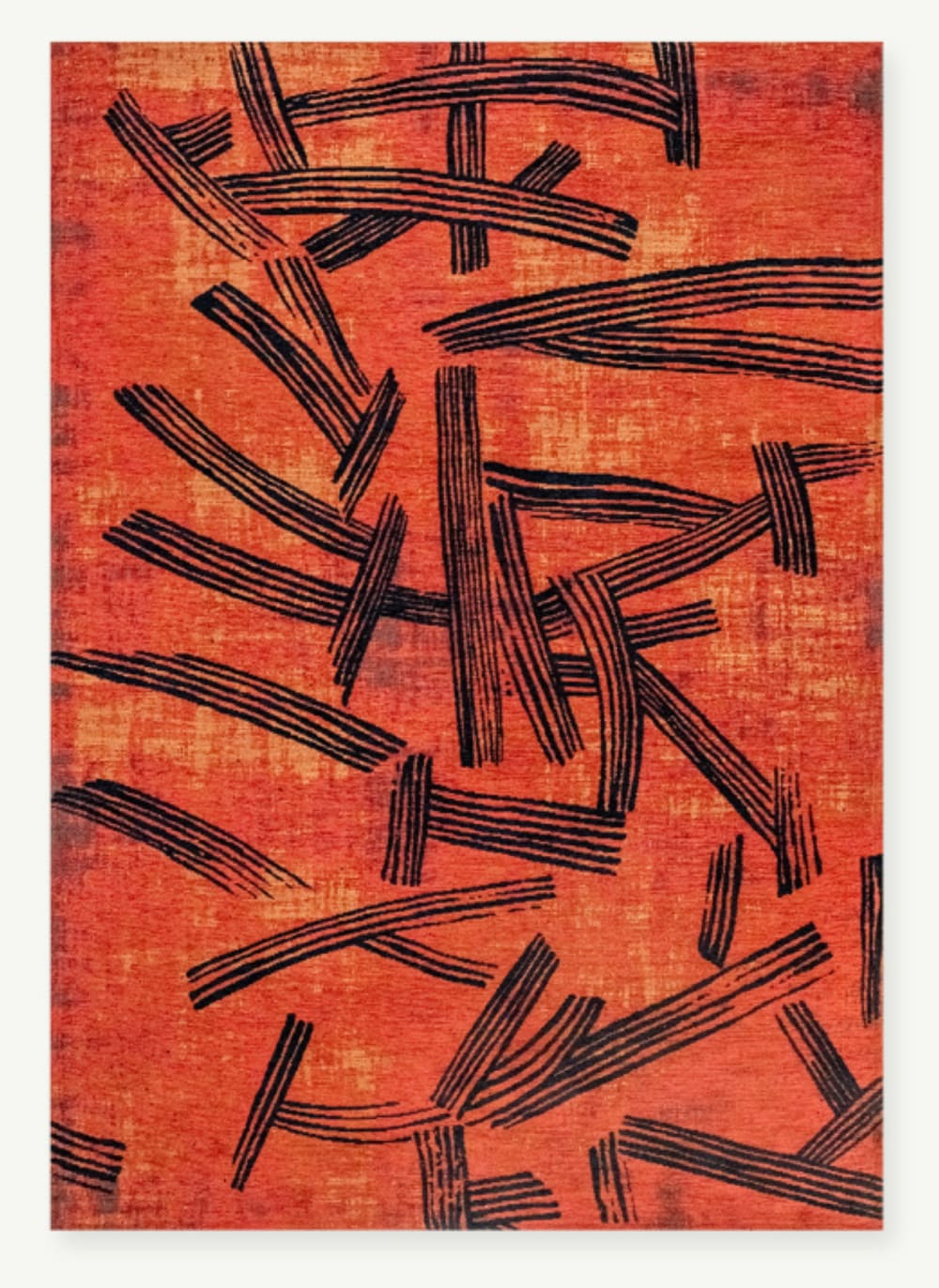 Moderner flachgewebter Teppich  Orange Ø240 cm - Maisons Du Monde