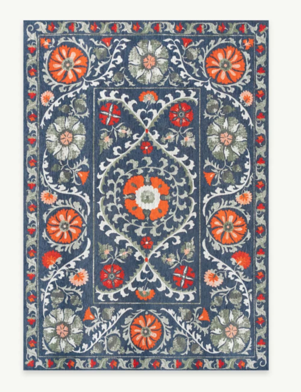 Tapis style orient tissé plat  Bleu 170x240 cm