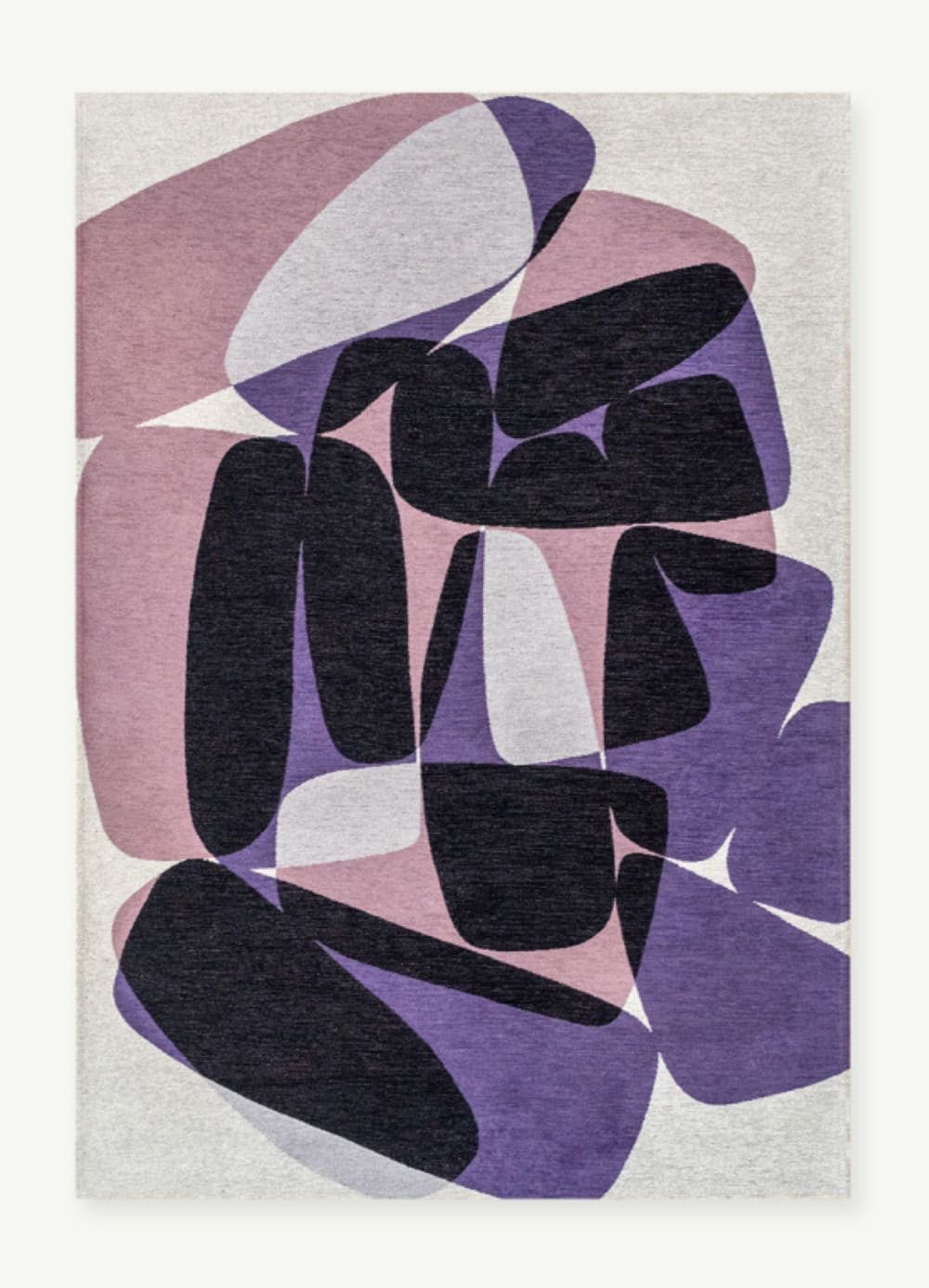 Moderner flachgewebter Teppich ROCKY Violett 240x340 cm - Maisons