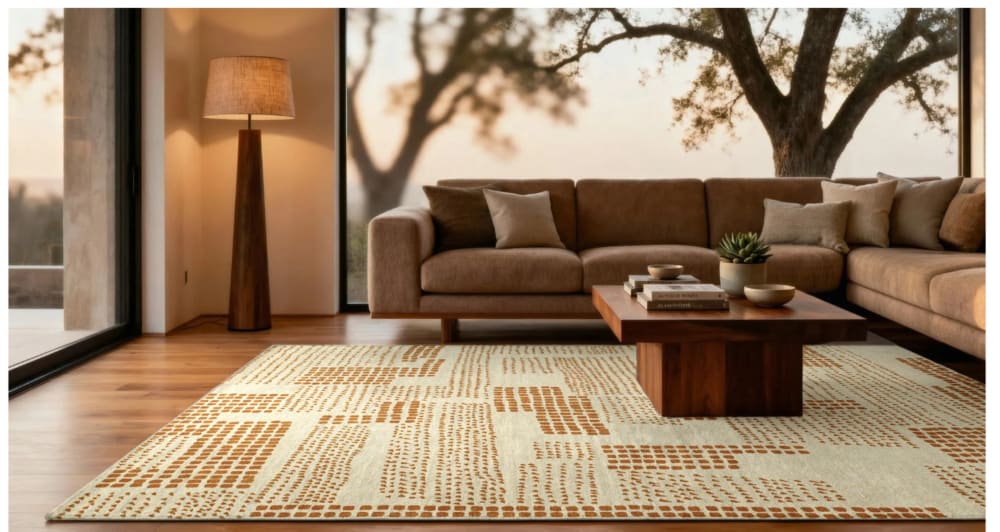 Novatrend Moderner flachgewebter Teppich Beige 200x280 cm style modern Beige Pes - Polyester