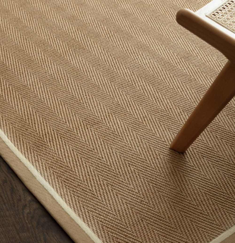 Tapis chambre et salon en jute moderne beige 160x230 cm — vue 3