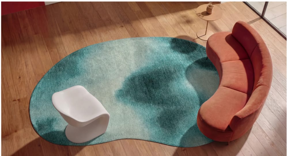 Novatrend Moderner flachgewebter Teppich Blau 235x330 cm style modern Blau Pes - Polyester