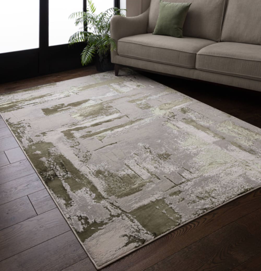 Novatrend Moderner Teppich für Wohnzimmer Grün 160x230 cm style modern Grün Pp - Polypropylen