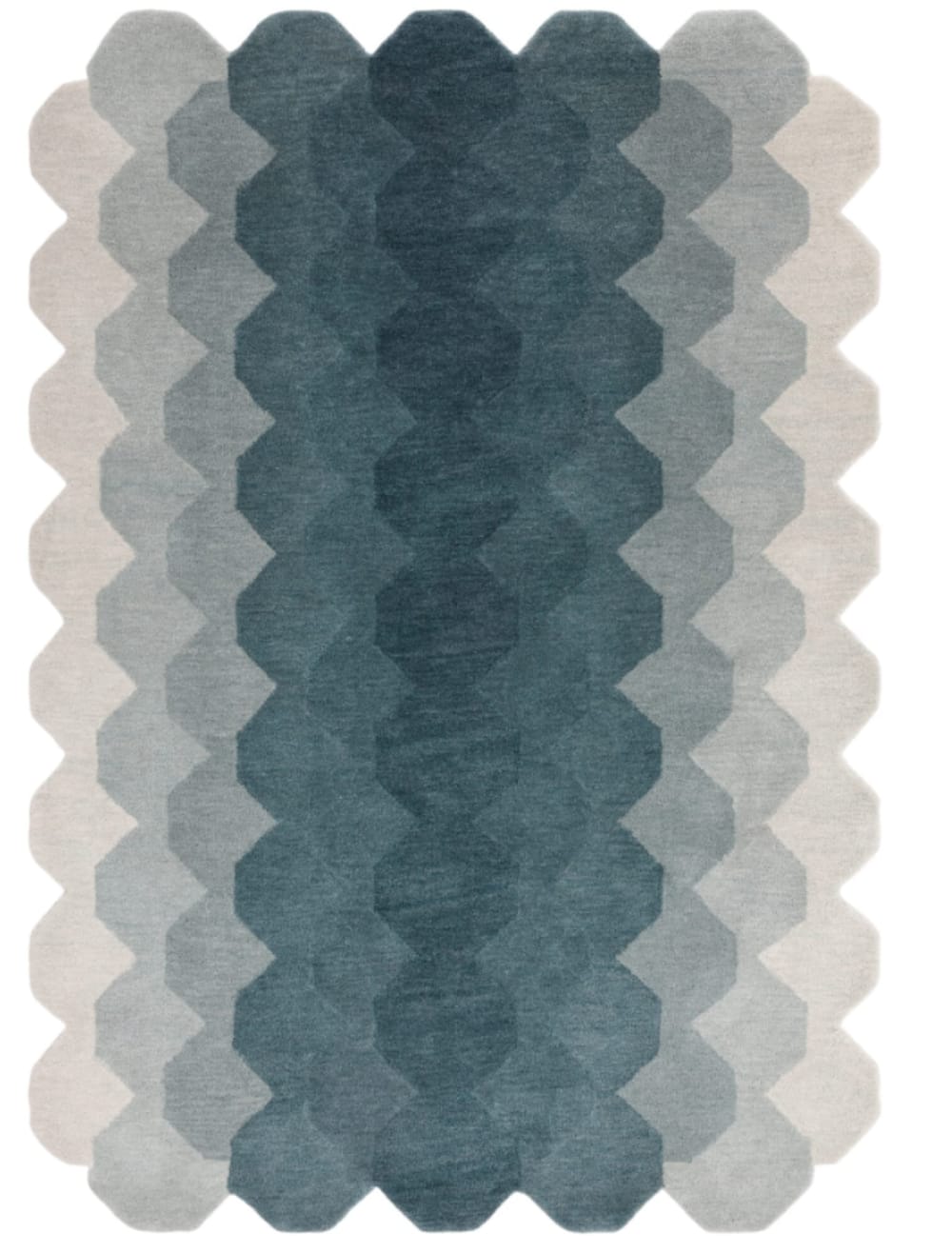 Moderner handgetufteter Wollteppich Blau 200x290 cm - Maisons Du