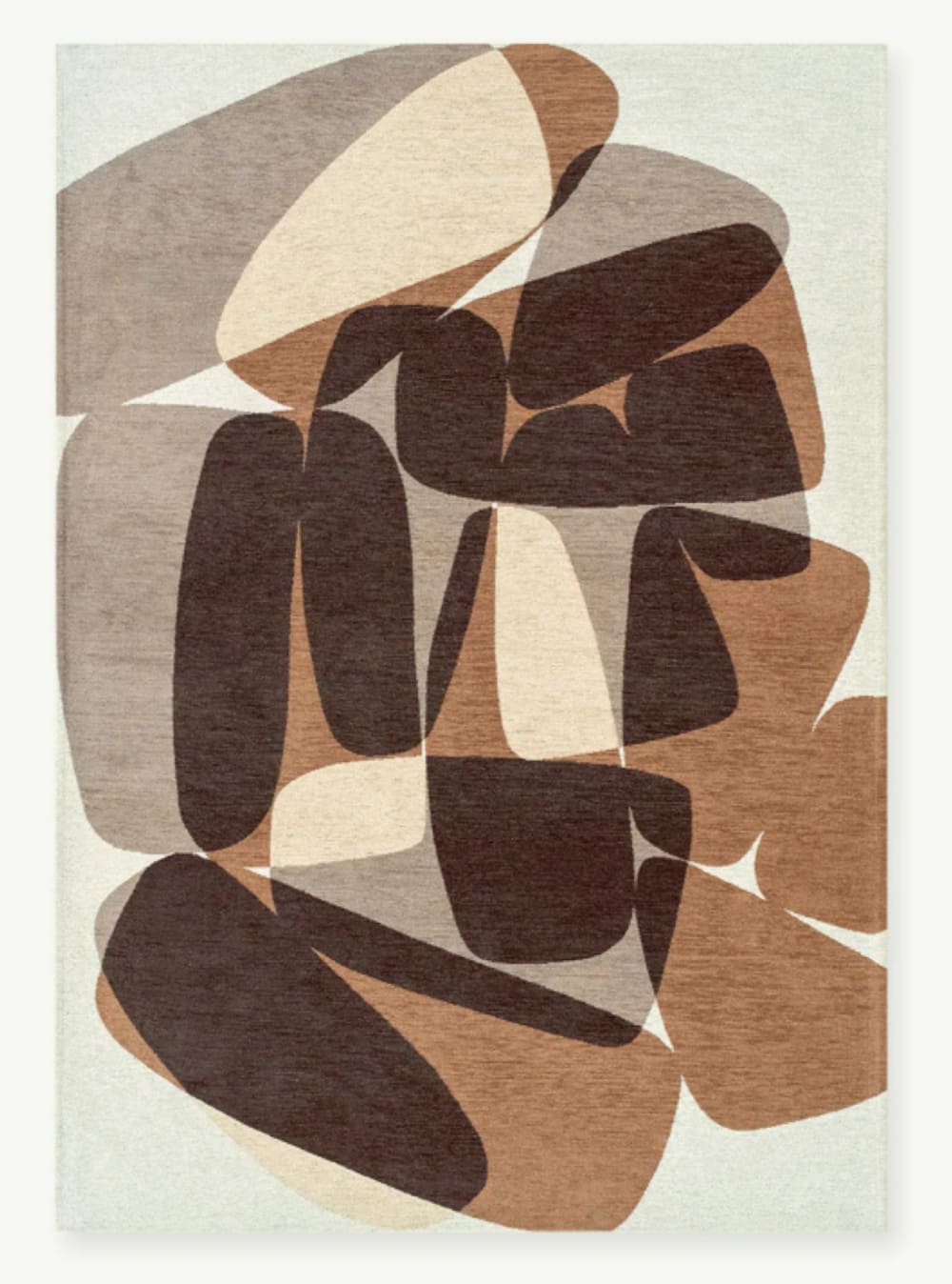 Moderner flachgewebter Teppich ROCKY Braun 240x340 cm - Maisons