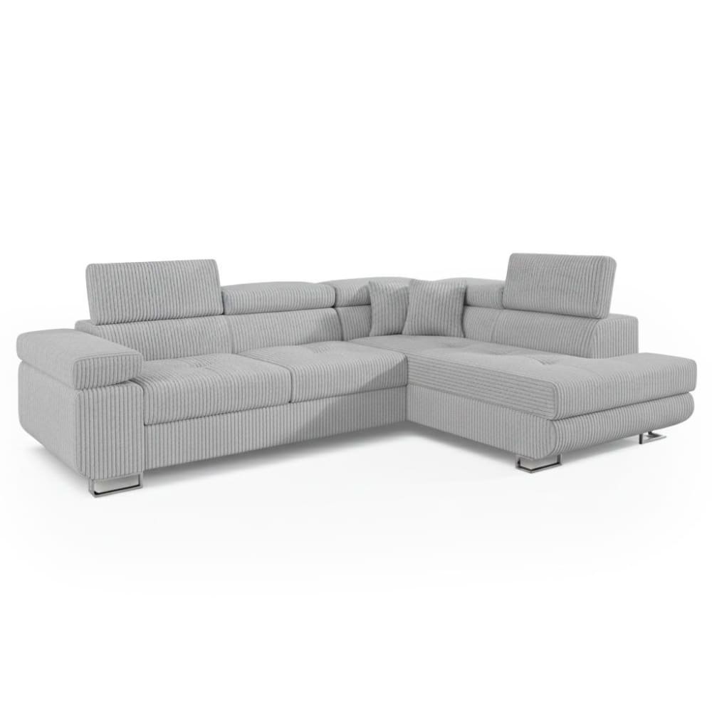 Canapé d'angle convertible avec têtières relevables angle à droite