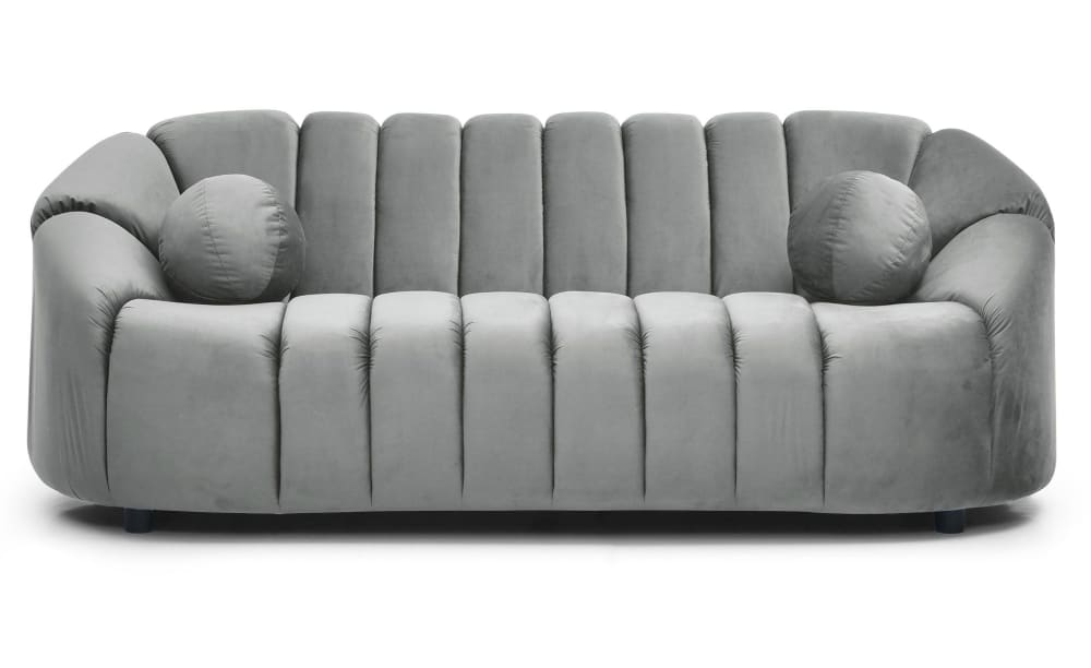 Canapé 3 places design velours gris