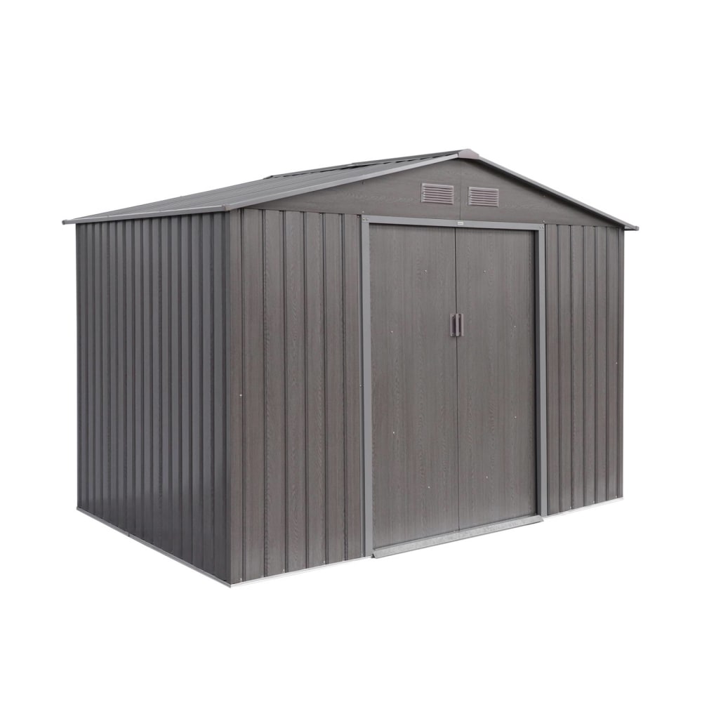 Abri de jardin en métal 5,29m² bois grisé