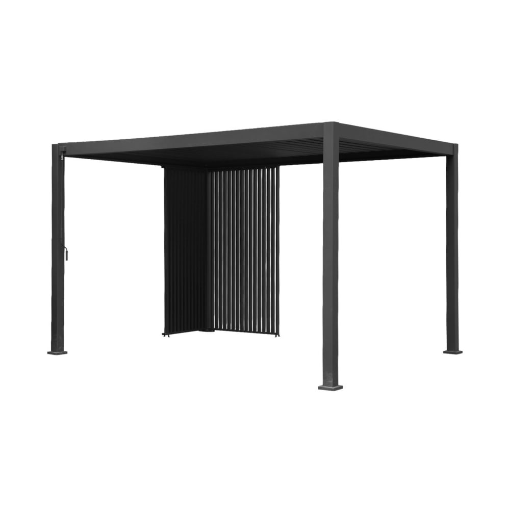 Pergola bioclimatique 4x3m anthracite + persiennes 100cm et 130cm