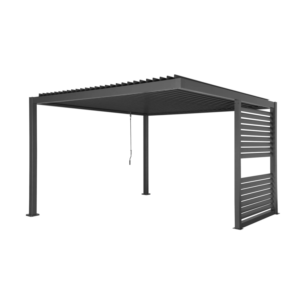 Pergola bioclimatique anthracite avec persienne intégrée 3,5x3,5m