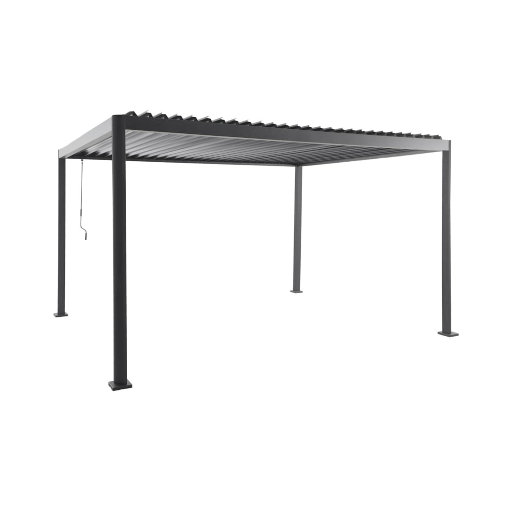 Pergola bioclimatique anthracite aluminium et acier 4x3m