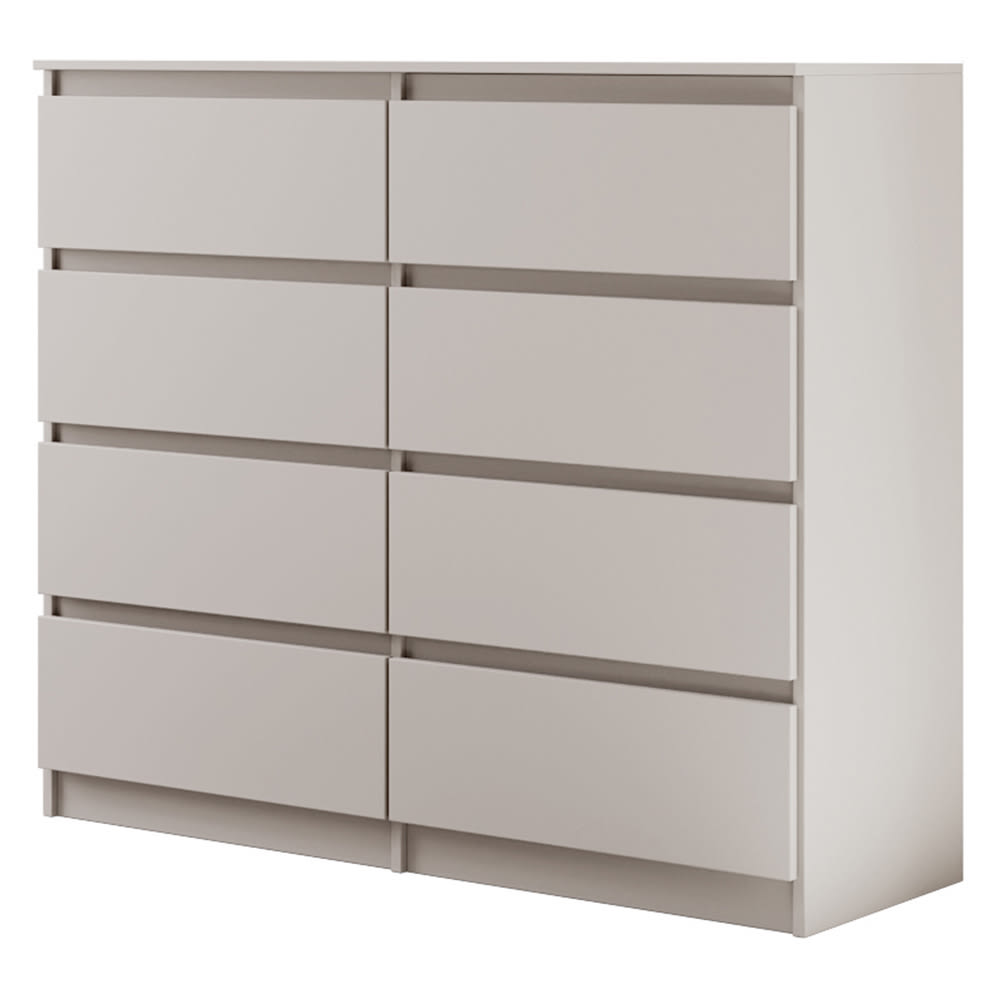 Commode avec 8 tiroirs, cachemire, 120 cm