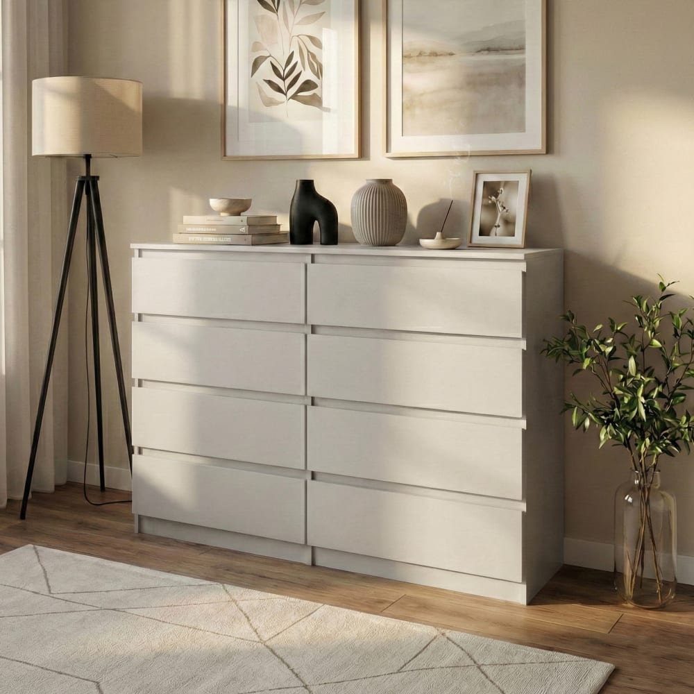 Kommode mit 8 Schubladen, Kaschmir, 120 cm - Maisons Du Monde