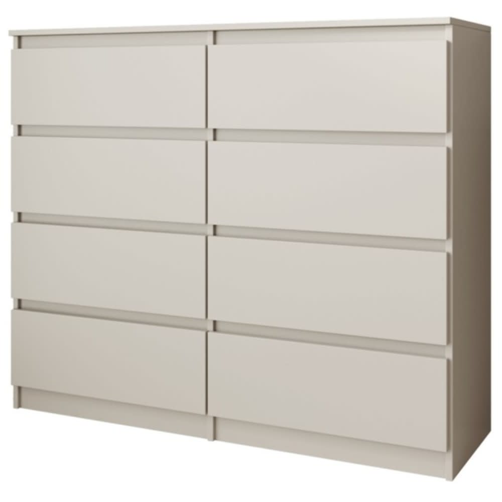 Beauty Sofa GmbH Kommode mit 8 Schubladen, Kaschmir, 100 cm style modern Beige Spanplatte