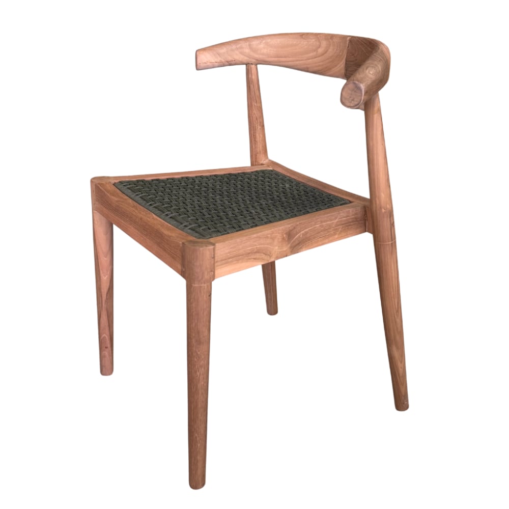 chaise en bois de teck - corde